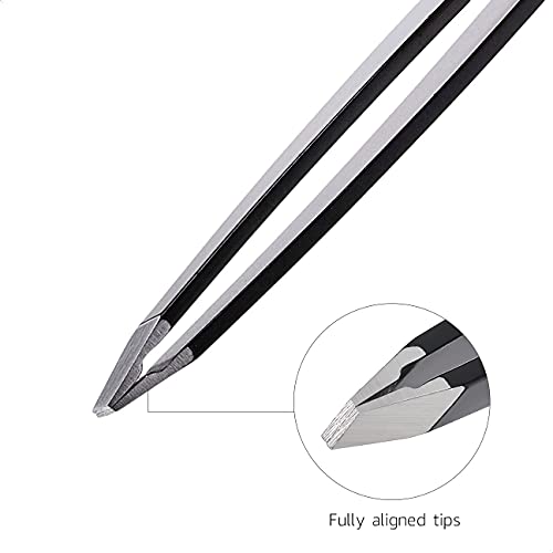 AmazonCommercial Professional Stainless Steel Slant Tip Tweezer, Eyebrow Tweezers for Your Daily Beauty Routine