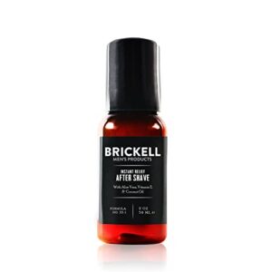brickell men’s instant relief aftershave for men, natural and organic soothing after shave balm to prevent razor burn, 2 ounce, scented
