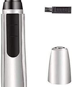 QINERSAW Nose Trimmer, Ear Hair Trimmer for Men, Portable Painless Electric Nose Hair Remover, Mens Nose Hair Trimmer, Waterproof, Battery Operated (Silver)
