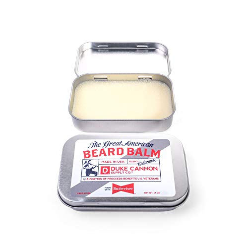 Duke Cannon Supply Co. Great American Beard Balm, Net Wt. 1.1oz - Made with Budweiser (Cedarwood Scent) / Paraben-Free, Dye-Free