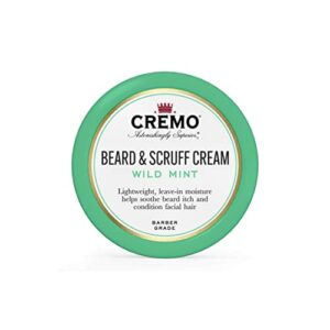 cremo beard & scruff cream, wild mint, 4 ounce (pack of 1) – soothe beard itch, condition and offer light-hold styling for stubble and scruff (product packaging may vary)