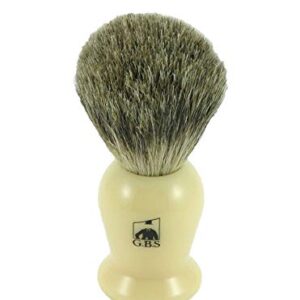 Customizable GBS Pure Badger Bristle Shaving Brush 21 MM Knot 100 mm (4" Tall) Ivory Handle! Personalized