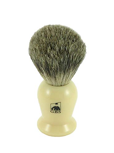 Customizable GBS Pure Badger Bristle Shaving Brush 21 MM Knot 100 mm (4" Tall) Ivory Handle! Personalized