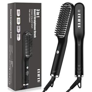 beard straightener comb brush for men: anti-scald hair style & beard straightening brush – portable hair combs with 3 temperatures & quick electric heated