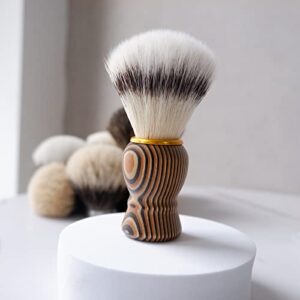 KIKC Synthetic Shaving Brush, Art Wooden Beard Brush (Ultra-Dense Synthetic Hair), Barber Shop Professional Salon Shaving Tool（22mm luxury Knot）