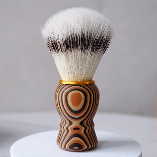 KIKC Synthetic Shaving Brush, Art Wooden Beard Brush (Ultra-Dense Synthetic Hair), Barber Shop Professional Salon Shaving Tool（22mm luxury Knot）