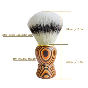 KIKC Synthetic Shaving Brush, Art Wooden Beard Brush (Ultra-Dense Synthetic Hair), Barber Shop Professional Salon Shaving Tool（22mm luxury Knot）