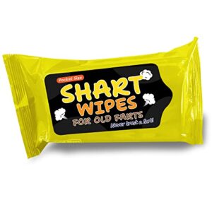 shart wipes for old farts – over the hill gag gifts for mens birthdays – prank gifts for dads – stocking stuffers for adults – pocket size moist towelettes, disposable, 15 count