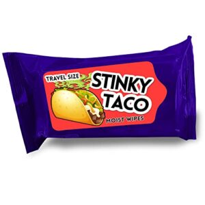 stinky taco wipes – travel size moist wipes for taco lovers – funny adult gag gifts for men and womens stocking stuffers for christmas gift basket filler