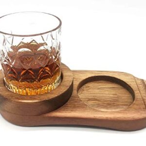 Valentine's Day Gifts for Him, Rustic Wooden Cigar Ashtray, Whiskey Glass Tray With Cigar Holder, Slot to Hold Cigar, Gifts for Men Dad, Christmas Stocking Stuffers, Birthday Gift Ideas for Him