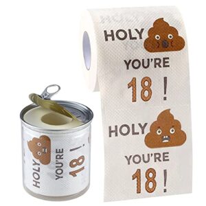 happy 18th birthday gifts for boys son and girls – 3-ply funny toilet paper roll, 18th birthday toilet paper gag funny birthday gift novelty for 18 birthday party decorations eighteenth party supplies