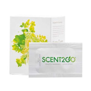 Scent2Go Toilette Fragrance Dissolvable Powder - Discreet Travel Size Packet - 20 Pack - Leak Proof - Natural Odor Eliminator - Lemon + Mint Scent