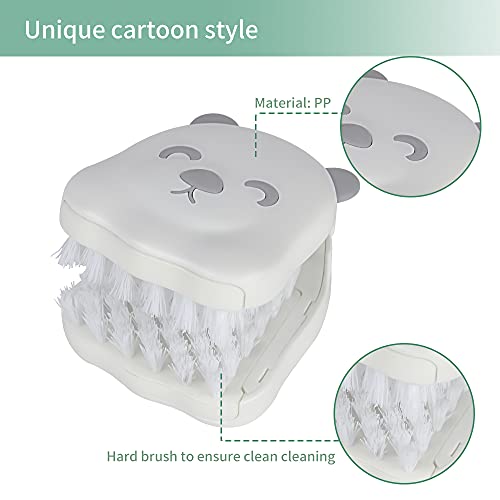 CQT BladeBrush Knife and Cutlery Cleaner Brush Bristle Scrub Kitchen Washing Non-Slip ,B002-1 Changeable Scrub Head and Scouring Pad (White)