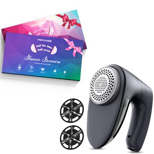 POPCHOSE Shower Steamers Aromatherapy - Fabric Shaver, Rechargeable Lint Remover with 6-Blades and Electrostatic Brush Stocking Stuffers Christmas Gifts for Women and Mom