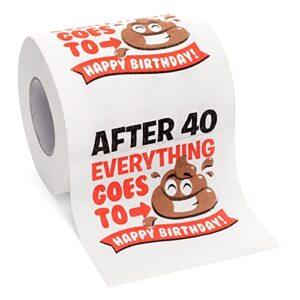 funny 40th birthday toilet paper – novelty gag gift for husband, wife, or friends