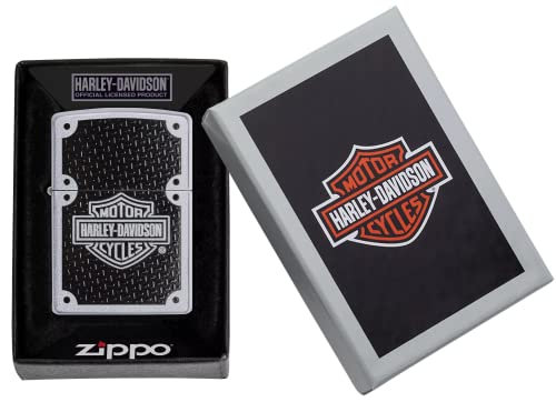 Zippo Harley-Davidson Carbon Fiber Satin Chrome Pocket Lighter