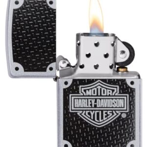 Zippo Harley-Davidson Carbon Fiber Satin Chrome Pocket Lighter