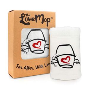 love mop premium cotton sex towel – sexy naughty gift bachelorette wedding bridal shower party couples second 2nd anniversary man her him wife husband adult boyfriend girlfriend valentines day