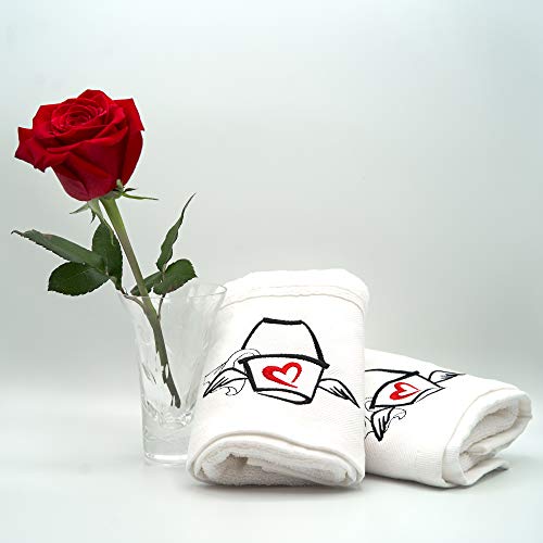 Love Mop Premium Cotton Sex Towel - Sexy Naughty Gift Bachelorette Wedding Bridal Shower Party Couples Second 2nd Anniversary Man Her Him Wife Husband Adult Boyfriend Girlfriend Valentines Day