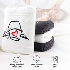 Love Mop Premium Cotton Sex Towel - Sexy Naughty Gift Bachelorette Wedding Bridal Shower Party Couples Second 2nd Anniversary Man Her Him Wife Husband Adult Boyfriend Girlfriend Valentines Day