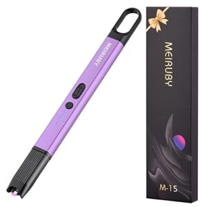 meiruby lighter candle lighter rechargeable electric lighter usb lighter arc lighters for candle camping bbq purple