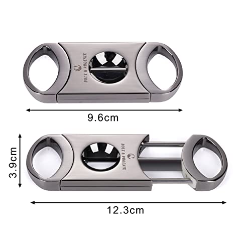 Bolt & Phoenix Cigar Cutter V-Cut Dark Gray in Gift Box