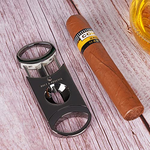 Bolt & Phoenix Cigar Cutter V-Cut Dark Gray in Gift Box