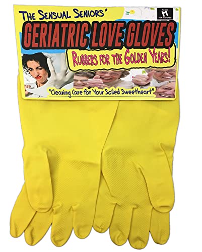 Sensual Seniors' Geriatric Love Gloves – Over-the-Hill Gag Gift for Friends Rubbers for the Golden Years Rubber Gloves Anniversary Gag Gift Retirement Funny Couple Gifts for Adults Stocking Stuffers