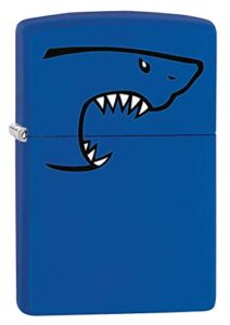 zippo lighter: shark bite – royal blue matte 80187