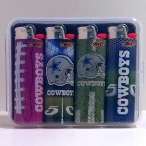 Team Lighters - Cowboys - Set of 4 Special Edition Lighters - Includes Display Case / Protective Holder - Set #2 of 2 - Football, Dallas