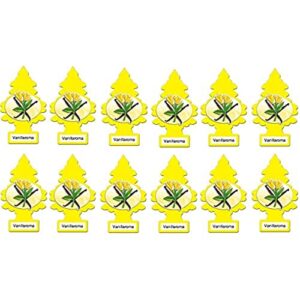 little trees car air freshener | hanging paper tree for home or car | vanillaroma scent | pack of 12