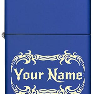 Custom Zippo Lighter Personalized Laser Engraved 'YOUR NAME' Tribal Tattoo Border Lighter Gift for Man or Woman