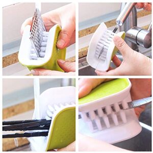 Blade Brush Knife Cleaner Chopsticks and Fork Cleaning Brush Cutlery Cleaner Utensil Bristle Scrubber Double Sided Spoon Knives Washing Brush