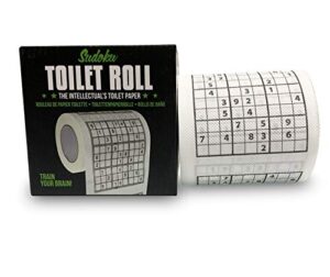 hapros funny sudoku toilet paper roll in gift box – challenging sudoku puzzles on every sheet! practical joke gag gifts bathroom tissue paper – fits on any holder!