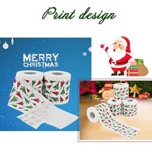 QUS Christmas Printing Toilet Paper Old Man Christmas Pattern Printing Printing Paper Series Printing Toilet Roll Paper Paper