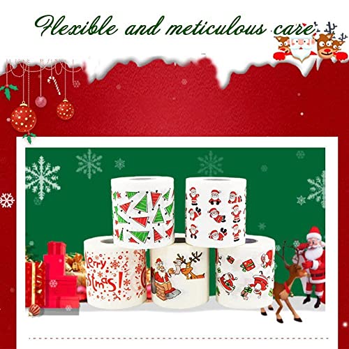 QUS Christmas Printing Toilet Paper Old Man Christmas Pattern Printing Printing Paper Series Printing Toilet Roll Paper Paper