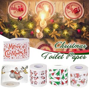 QUS Christmas Printing Toilet Paper Old Man Christmas Pattern Printing Printing Paper Series Printing Toilet Roll Paper Paper