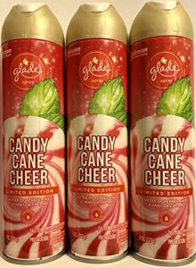 glade air freshener spray – candy cane cheer – holiday collection 2020 – net wt. 8 oz (227 g) per can – pack of 3 cans