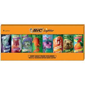 bic special edition party animal series lighters, set of 8 lighters