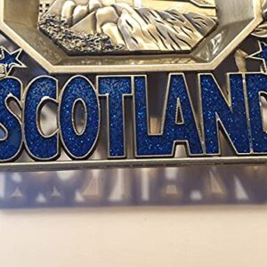 Edinburgh Scotland Metal Ashtray - Castle / Scottish Piper / Highland Cattle / Words in Blue Letters / Souvenir