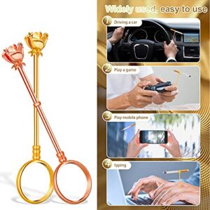 2 Pack 0.67 Inch Smoke Cigarette Blunt Joint Holders Ring Clip for Women Ladies Smoking Weed, Elegant Finger Ring Smoker Holder for Men,Rose&Gold Ciggaret Holder Great Gifts Protects Fingers