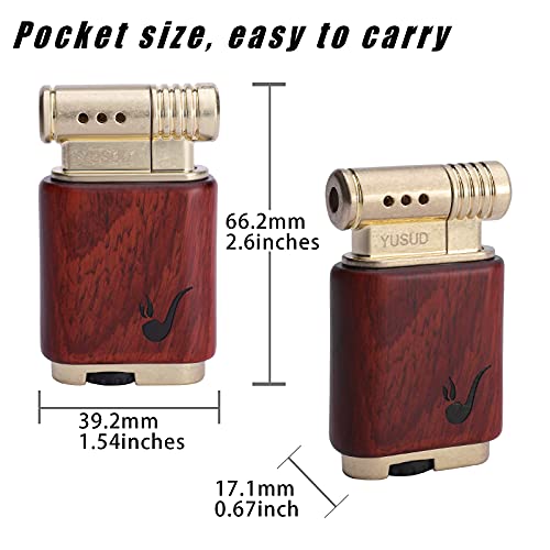 Yusud Vintage Trench Lighter, Cool Pipe Lighter Butane Refillable, Antique Flip Lighter, Retro Soft Flame Table Lighters, Unique Birthday Gift for Men Women