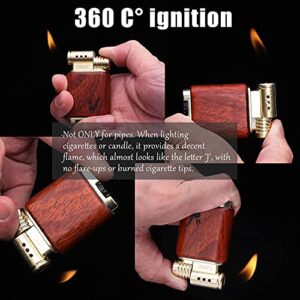 Yusud Vintage Trench Lighter, Cool Pipe Lighter Butane Refillable, Antique Flip Lighter, Retro Soft Flame Table Lighters, Unique Birthday Gift for Men Women