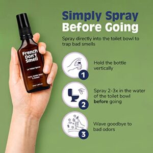 Toilet Spray for Poop 0.34oz – Woodsy Scent – Made in France (Travel Size), Bathroom Odor Eliminator, Poo Spray, Toilet Spray For Daily Use, Easy To Carry – French Don’t Smell