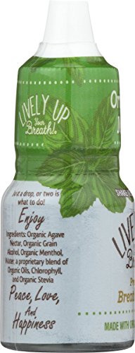 Lively Up Your Breath Premium Breath Freshener Liquid Drops with Organic Ingredients - Original Mint 3 Pack