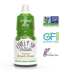 Lively Up Your Breath Premium Breath Freshener Liquid Drops with Organic Ingredients - Original Mint 3 Pack