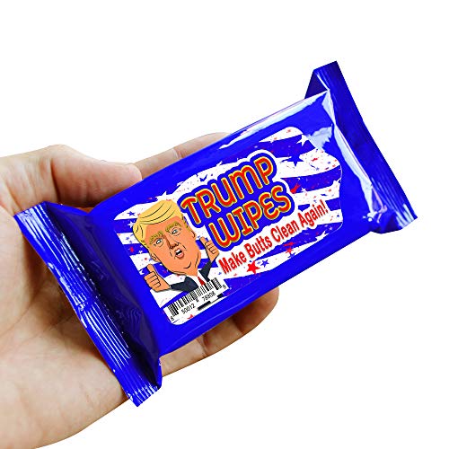 Trump Wipes - Funny Moist Wipes for Teens and Adults - Made in America, Travel Size