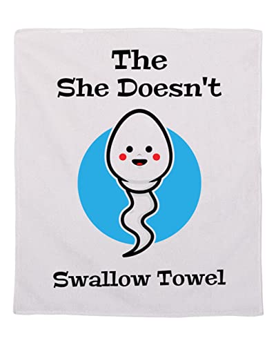 Mari Kyrios She Doesn't Swallow Cum Rag Sex Towel Funny Wipe Cleanup Cloth 16x16 inches