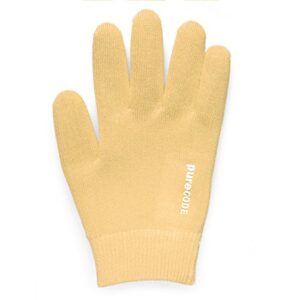 purecode moisturizing gel gloves for dry skin, dry hands, cracked skin, rough skin, medium (yellow),