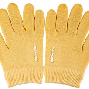 PURECODE Moisturizing Gel Gloves for Dry Skin, Dry Hands, Cracked Skin, Rough Skin, Medium (Yellow),